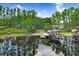 Stunning waterfront property featuring multiple boat docks, lush trees, and serene water reflections at 8903 Donna Lu Dr, Odessa, FL 33556