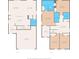 Detailed floor plan showcasing the layout of the first and second floors with dimensions at 10823 Trailing Vine Dr, Tampa, FL 33610