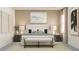 Serene bedroom with a plush bed, stylish lamps, and a neutral color palette at 11740 E 71St Ave, Palmetto, FL 34221
