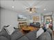 Spacious living room with a comfortable sectional, decorative rug, and a view leading to the home's entry at 12492 Eastpointe Dr, Dade City, FL 33525