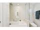 Elegant bathroom showcases a modern shower and soaking tub combination at 1432 50Th Ne Ave, St Petersburg, FL 33703