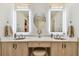 Beautiful bathroom vanity features double sinks, makeup area, and attractive lighting at 1432 50Th Ne Ave, St Petersburg, FL 33703