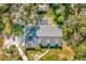 Aerial view of home with pool and well-maintained landscaping, offering privacy at 15234 Scanio Dr, Spring Hill, FL 34610