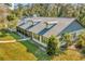 Charming single-story home with dormer windows, grey roof and lush green lawn at 15234 Scanio Dr, Spring Hill, FL 34610