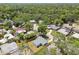 An aerial shot of neighborhood with mature trees and green lawns at 1905 E Broad St, Tampa, FL 33610