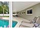 Backyard with a refreshing pool, lounge chairs, and a covered patio for outdoor relaxation at 2560 51St N St, St Petersburg, FL 33710