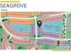 Community map with home lots, an irrigation lake, and nearby streets at 27136 Capri Shores Cir, Englewood, FL 34223