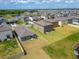 Wide aerial shot featuring well-manicured lawns and a scenic lake at 3186 Oyster Cove St, Wimauma, FL 33598