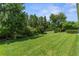 Expansive green backyard with mature trees and open space at 4383 Ortona Ln, Wesley Chapel, FL 33543