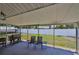 Covered outdoor patio with seating, perfect for entertaining and relaxation at 540 Firefly Ln, Apollo Beach, FL 33572
