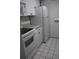 Functional kitchen featuring white appliances, cabinets, and laminate countertop at 8220 12Th N Way # H, St Petersburg, FL 33702