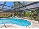 Beautiful in-ground pool features screened enclosure for privacy and enjoying the outdoors bug-free at 859 Patterson Dr, Sarasota, FL 34234