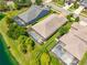 Beautiful aerial view of the homes showcasing the screened in pools and well-maintained landscaping at 1242 Windy Bay Shl, Tarpon Springs, FL 34689
