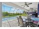 View of the pool and lanai featuring a covered dining and lounging area at 200 Eppinger Dr, Port Charlotte, FL 33953