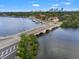 Scenic aerial view showcasing waterfront living, a bridge, and the cityscape in the distance at 243 Snell Isle Ne Blvd, St Petersburg, FL 33704