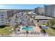 Aerial view of the community featuring a swimming pool and parking at 3114 59Th S St # 101, Gulfport, FL 33707