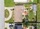 Aerial view of a single-Gathering home with a brick patio, lush landscaping, and a long driveway at 4211 28Th N Ave, St Petersburg, FL 33713
