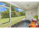 Cozy screened-in porch offering views of the lush green backyard, perfect for outdoor relaxation at 5501 67Th N Ave # 11, Pinellas Park, FL 33781