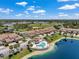 Aerial view featuring a community pool with a cabana near townhome complex at 6400 46Th N Ave # 61, Kenneth City, FL 33709