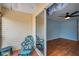 Balcony with seating area and view to the bedroom at 6400 46Th N Ave # 61, Kenneth City, FL 33709