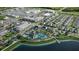 Panoramic aerial view of a Primary-planned community with abundant amenities, shopping, parks, and waterfront access at 7621 Highgrove Ave, Bradenton, FL 34210