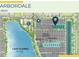 Community map showcasing the location of the sales center, parking, models, and available home sites near Lake Flores at 7621 Highgrove Ave, Bradenton, FL 34210