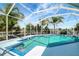 Enclosed pool showcasing lush tropical landscaping and relaxing water views at 9619 Towanda Ln, Port Richey, FL 34668