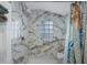 Modern shower features decorative tile, glass block window and a rainfall shower head at 1010 E Fern St, Tampa, FL 33604