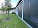 Well-maintained backyard with a screened-in patio, providing a private and relaxing outdoor space at 10864 Banyan Breeze Blvd, Land O Lakes, FL 34638