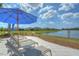 A serene lakefront lounge area offers beautiful views of the water and surrounding community at 11619 Cambium Crown Dr, Riverview, FL 33569
