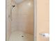 Enclosed shower featuring neutral tiled walls and floor, and an adjustable shower head at 1209 E Cumberland Ave # 604, Tampa, FL 33602