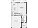 First floor floor plan with a living room, kitchen, dining area, bathroom and two car garage at 13245 Tropical Breeze Way, Hudson, FL 34669
