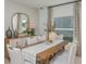 Elegant dining room featuring a wooden table with seating for six and modern decor at 13548 Tropical Breeze Way, Hudson, FL 34669