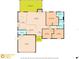 Detailed floor plan showcasing the layout of the house including the kitchen, living room, bedrooms and porch at 15012 Winterwind Dr, Tampa, FL 33624