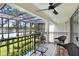 Relaxing balcony with seating that offers scenic views of the lake and landscape at 3145 Lake Ellen Dr # 3145, Tampa, FL 33618