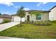Charming single-story home featuring a two-car garage and a well-manicured lawn with young trees at 36618 Garden Wall Way, Zephyrhills, FL 33541