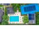 Aerial view of the community pool and tennis courts at 4012 Tumble Wood Trl # 104, Tampa, FL 33613