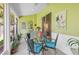 Enclosed lanai with dining table, mini wet bar, and view of the backyard at 5090 White Pine Ne Cir, St Petersburg, FL 33702