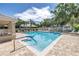 Inviting community pool area with comfortable lounge chairs, lush landscaping, and clear blue water for relaxation at 5090 White Pine Ne Cir, St Petersburg, FL 33702