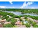 Stunning aerial view of community on the lake, surrounded by lush greenery and featuring a community pool at 5103 Puritan Cir # 5103, Tampa, FL 33617