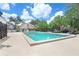 Enjoy the inviting community pool surrounded by lush greenery on a sunny day at 5103 Puritan Cir # 5103, Tampa, FL 33617