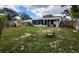 Spacious backyard with a seating bench and partial grass coverage at 5221 82Nd N Ave, Pinellas Park, FL 33781