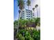 Viewpoint on the Bay condo building entrance with manicured landscaping and signage, ensuring a grand welcome at 55 Rogers St # 502, Clearwater, FL 33756