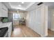 Bright kitchen featuring a cozy breakfast nook and ample storage with large, slatted closets at 55 Rogers St # 502, Clearwater, FL 33756