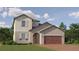 Charming two-story home with a brick driveway and manicured landscaping, perfect for curb appeal at 6611 Active Run, New Port Richey, FL 34653