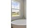 Bright bathroom with soaking tub and large window showing views to the outside at 14523 Swiss Bridge Dr, Lithia, FL 33547