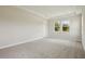 This is a bright bedroom with a tray ceiling, neutral paint, carpet, and large windows at 14523 Swiss Bridge Dr, Lithia, FL 33547