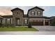 Charming two-story home featuring stone accents, a tile roof, and a two-car garage, complemented by a well-manicured lawn at 14531 Swiss Bridge Dr, Lithia, FL 33547