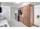 Kitchen with stainless steel refrigerator and a good amount of cabinet space at 1903 24Th St, Sarasota, FL 34234