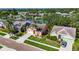 Aerial view of the community featuring well-kept homes, mature trees, and picturesque waterfront views at 318 Lookout Dr, Apollo Beach, FL 33572